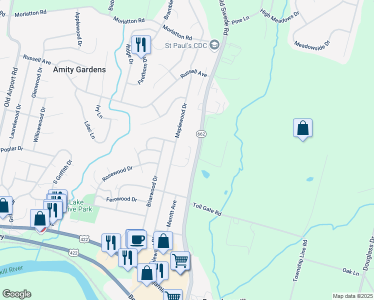 map of restaurants, bars, coffee shops, grocery stores, and more near 5 Terry Court in Douglassville