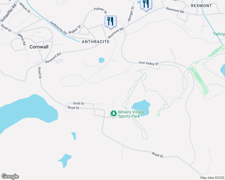 map of restaurants, bars, coffee shops, grocery stores, and more near 419 Granite Street in Lebanon