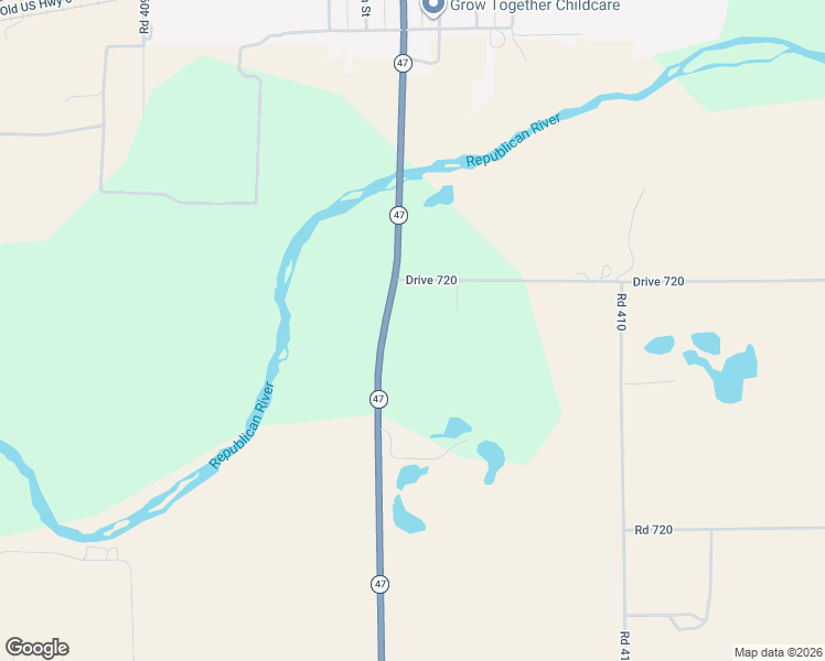 map of restaurants, bars, coffee shops, grocery stores, and more near Nebraska 47 in Cambridge