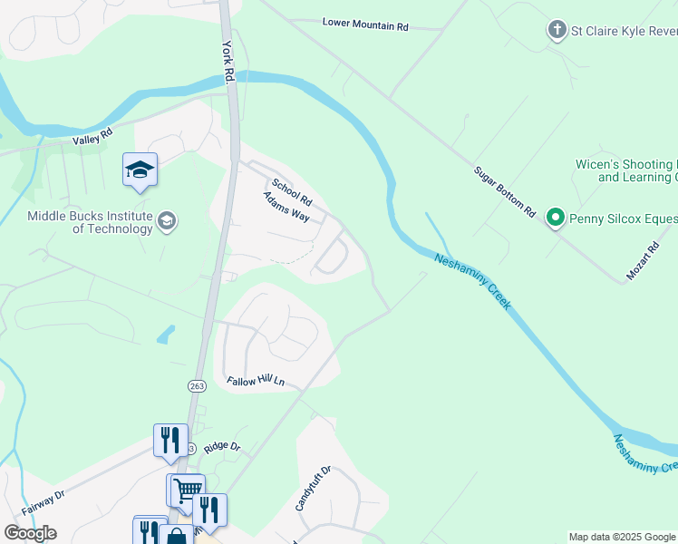 map of restaurants, bars, coffee shops, grocery stores, and more near 31 Ryans Mill Road in Jamison