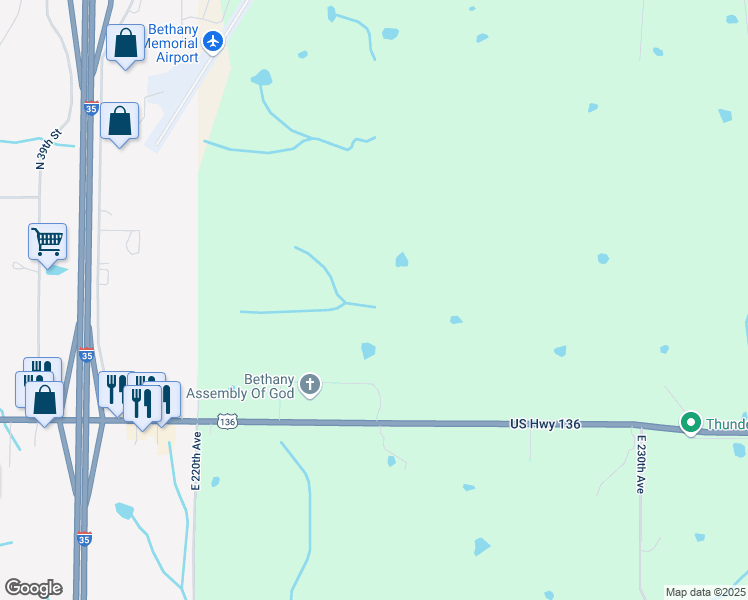 map of restaurants, bars, coffee shops, grocery stores, and more near in Bethany