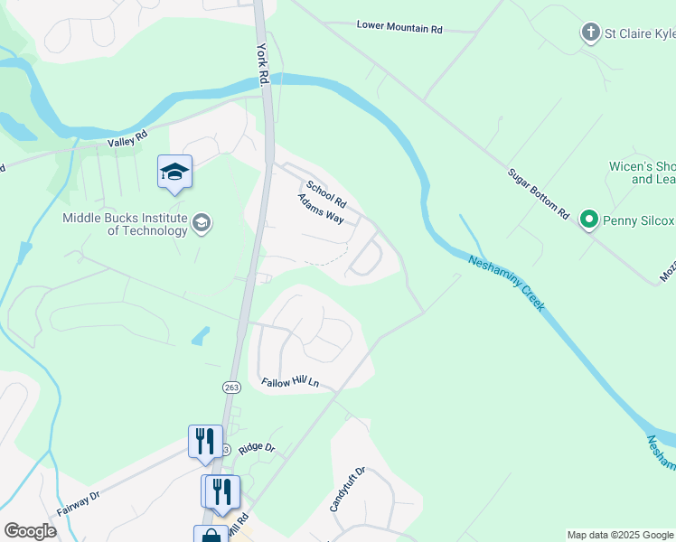 map of restaurants, bars, coffee shops, grocery stores, and more near 17 Pettit's Bridge Road in Jamison