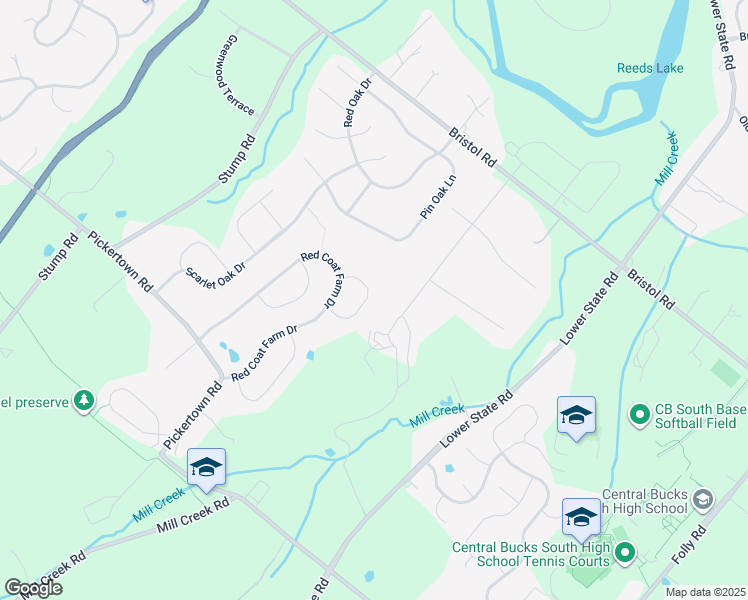 map of restaurants, bars, coffee shops, grocery stores, and more near 3536 High Gate Avenue in Chalfont