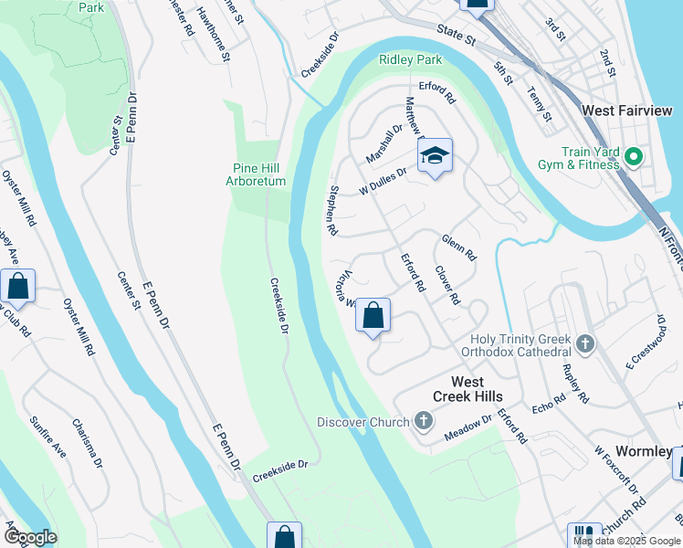 map of restaurants, bars, coffee shops, grocery stores, and more near 35 Victoria Way in Camp Hill