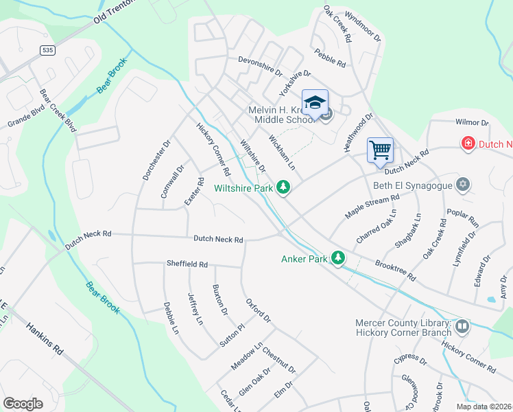 map of restaurants, bars, coffee shops, grocery stores, and more near 218 Hickory Corner Road in East Windsor