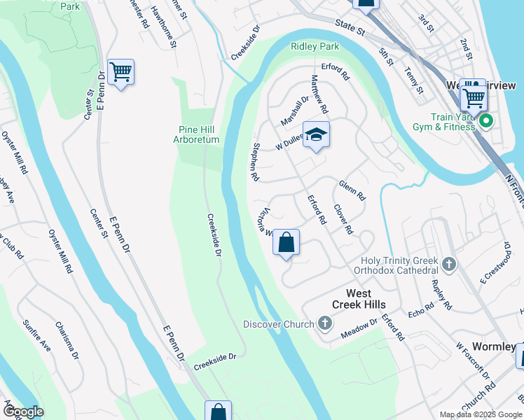 map of restaurants, bars, coffee shops, grocery stores, and more near 35 Victoria Way in Camp Hill