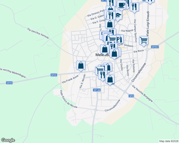 map of restaurants, bars, coffee shops, grocery stores, and more near 2 Via San Nicola in Melendugno