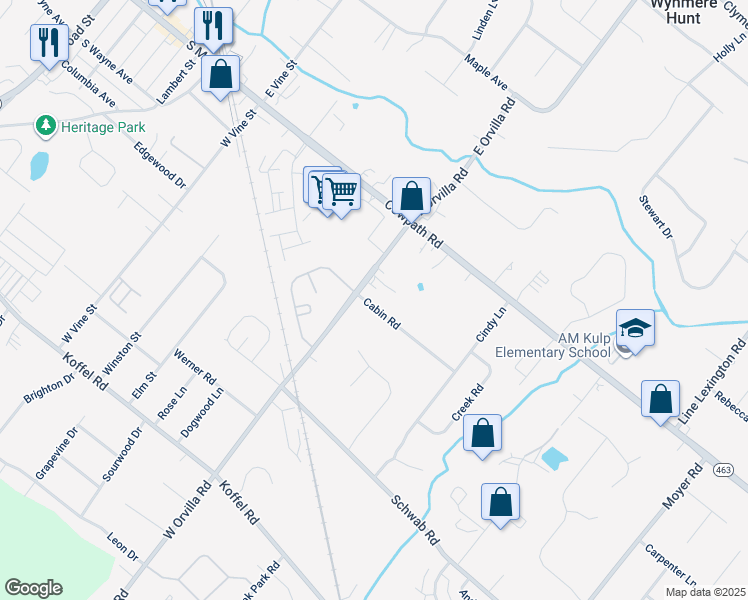 map of restaurants, bars, coffee shops, grocery stores, and more near 1351 Cabin Road in Hatfield