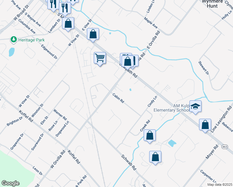 map of restaurants, bars, coffee shops, grocery stores, and more near 1351 Cabin Road in Hatfield