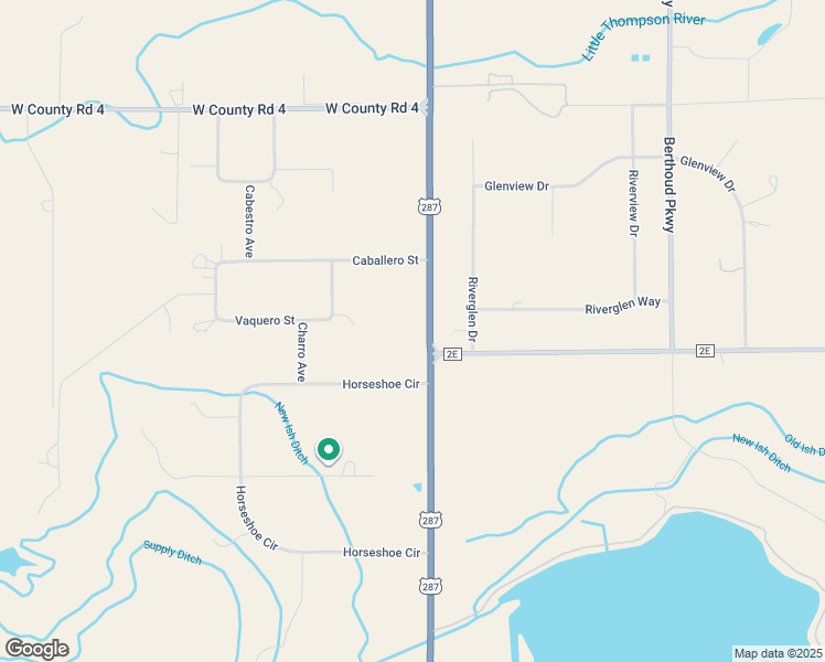 map of restaurants, bars, coffee shops, grocery stores, and more near 2125 South U.S. Highway 287 in Berthoud