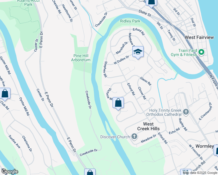 map of restaurants, bars, coffee shops, grocery stores, and more near 37 Victoria Way in Camp Hill