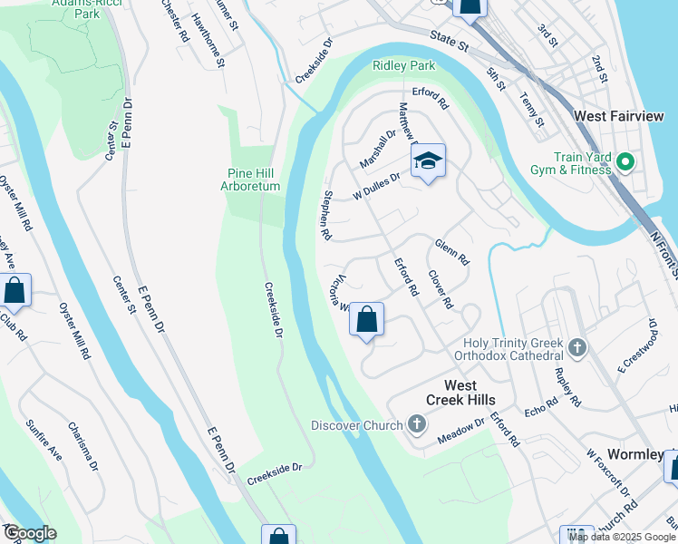 map of restaurants, bars, coffee shops, grocery stores, and more near 37 Victoria Way in Camp Hill