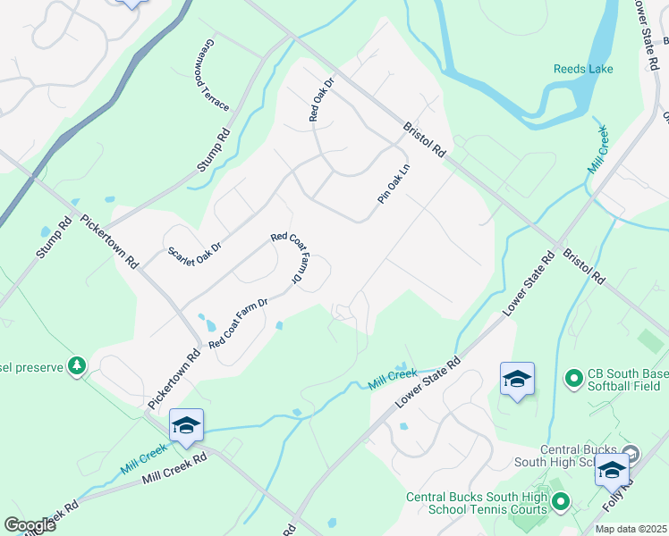 map of restaurants, bars, coffee shops, grocery stores, and more near 3536 High Gate Avenue in Chalfont