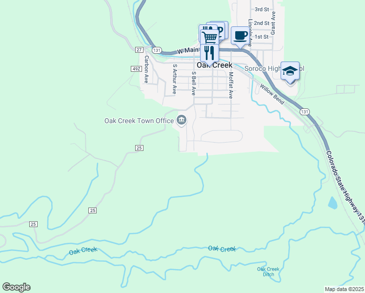 map of restaurants, bars, coffee shops, grocery stores, and more near 733 Lillian Lane in Oak Creek