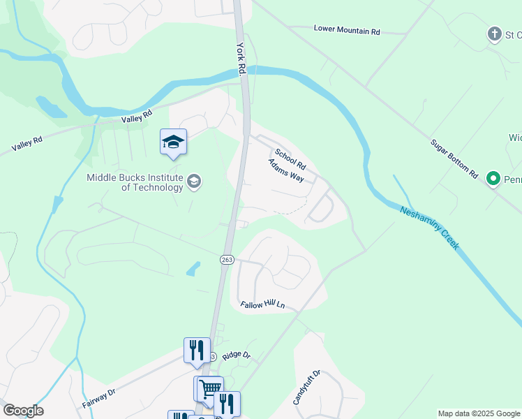 map of restaurants, bars, coffee shops, grocery stores, and more near 540 Eagle Court in Jamison