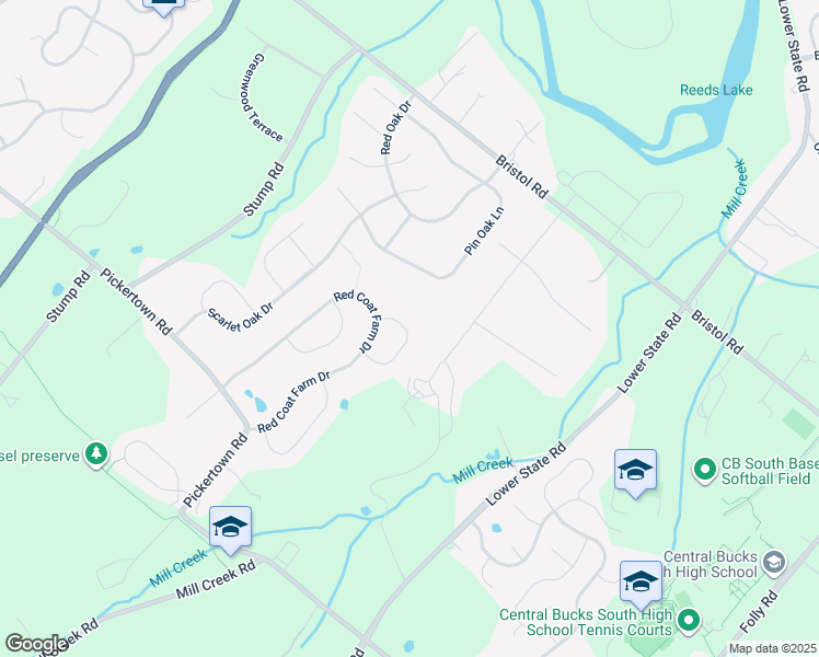 map of restaurants, bars, coffee shops, grocery stores, and more near 3532 High Gate Avenue in Chalfont