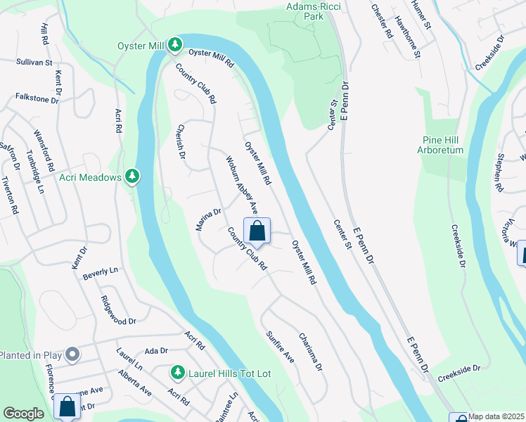 map of restaurants, bars, coffee shops, grocery stores, and more near 23 Woburn Abbey Avenue in Camp Hill