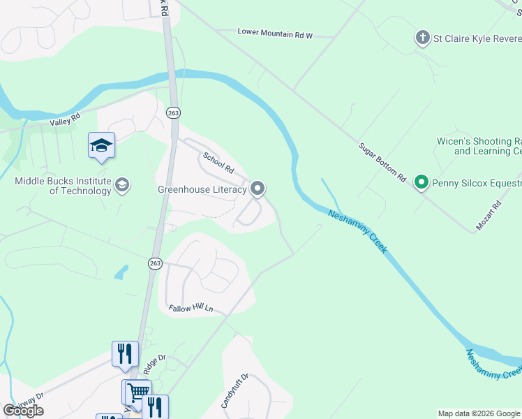 map of restaurants, bars, coffee shops, grocery stores, and more near 27 Ryans Mill Road in Jamison