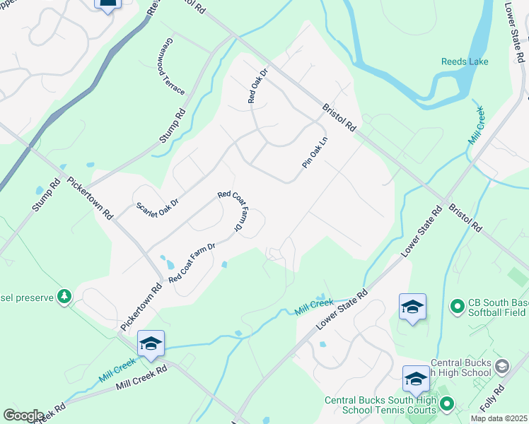 map of restaurants, bars, coffee shops, grocery stores, and more near 3528 High Gate Avenue in Chalfont