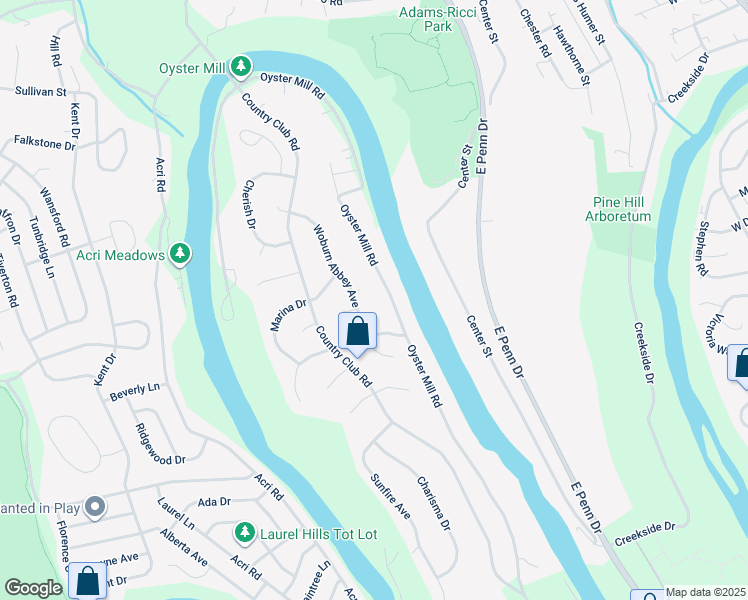 map of restaurants, bars, coffee shops, grocery stores, and more near 23 Woburn Abbey Avenue in Camp Hill
