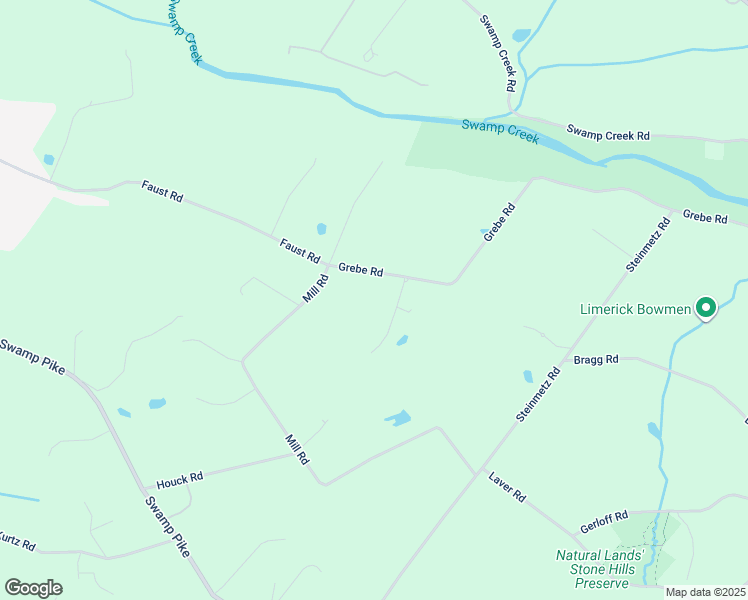 map of restaurants, bars, coffee shops, grocery stores, and more near 18 Grebe Road in Schwenksville
