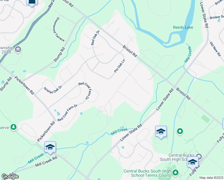 map of restaurants, bars, coffee shops, grocery stores, and more near 1192 Timber Lane in Chalfont