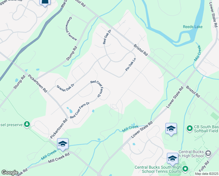 map of restaurants, bars, coffee shops, grocery stores, and more near 3530 High Gate Avenue in Chalfont