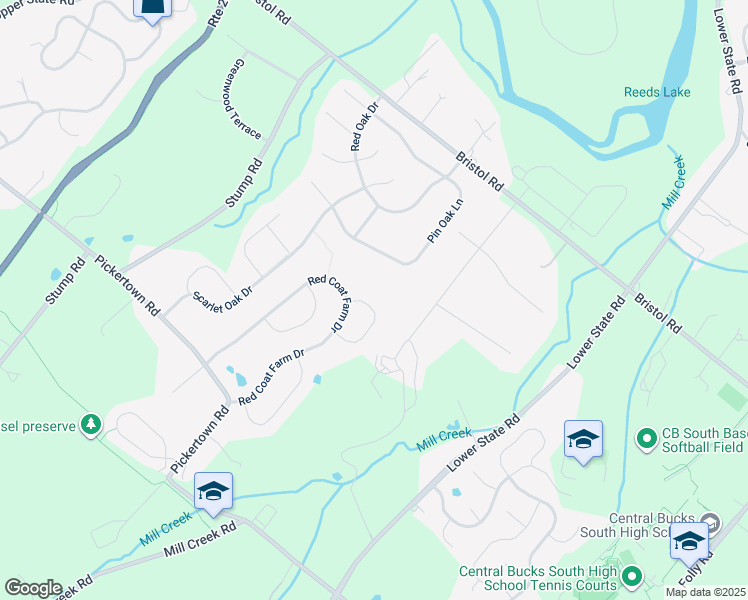 map of restaurants, bars, coffee shops, grocery stores, and more near 3530 High Gate Avenue in Chalfont