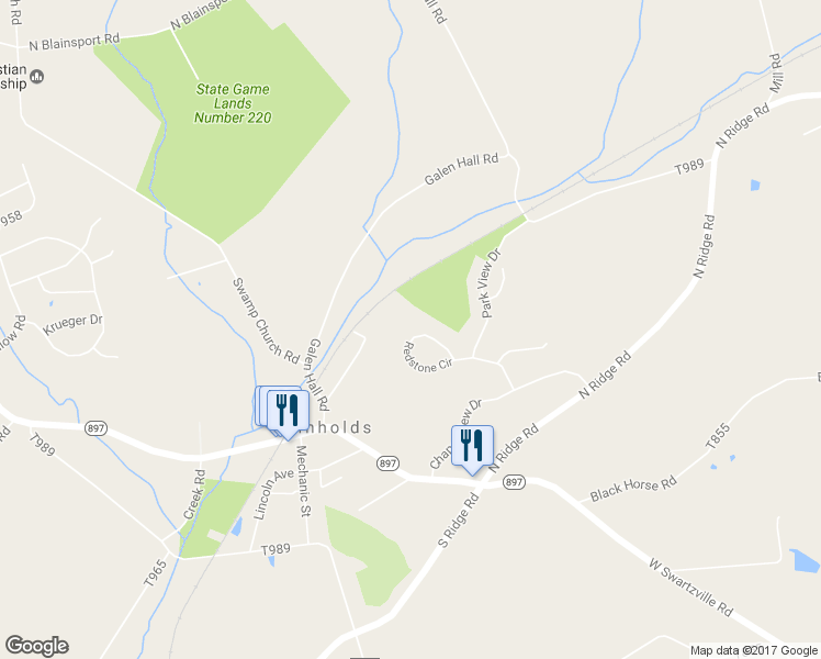 map of restaurants, bars, coffee shops, grocery stores, and more near 109 Red Stone Circle in Reinholds