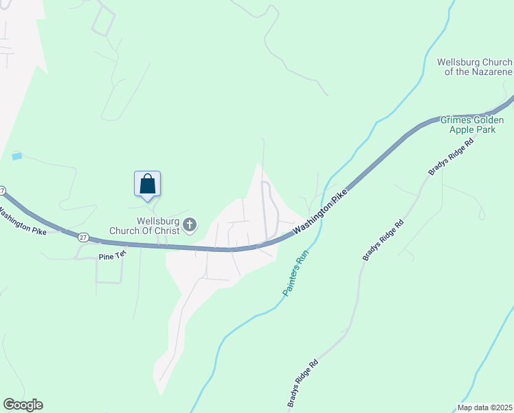 map of restaurants, bars, coffee shops, grocery stores, and more near Park Addition in Wellsburg