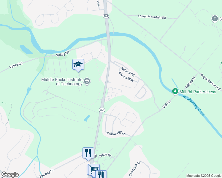 map of restaurants, bars, coffee shops, grocery stores, and more near 2751 York Road in Jamison