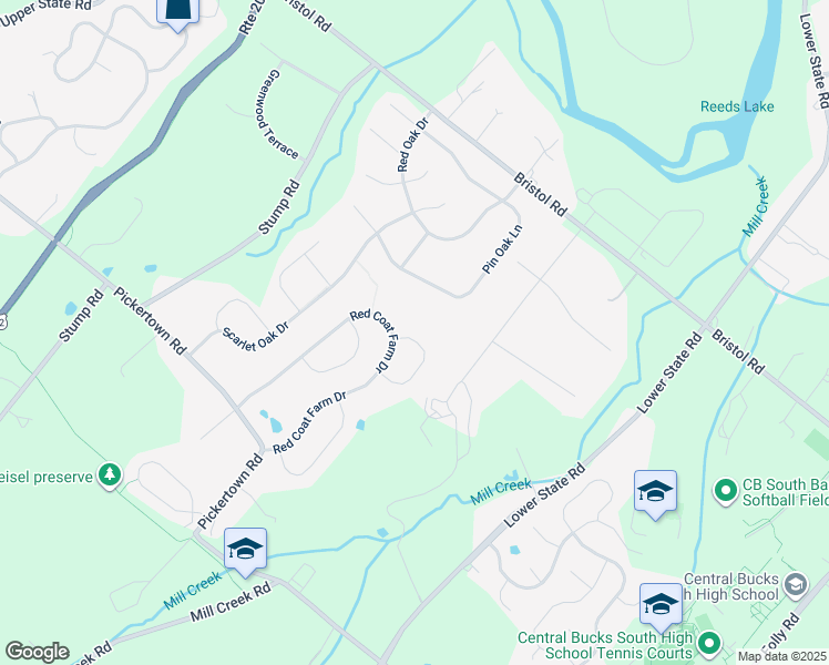 map of restaurants, bars, coffee shops, grocery stores, and more near 3528 High Gate Avenue in Chalfont