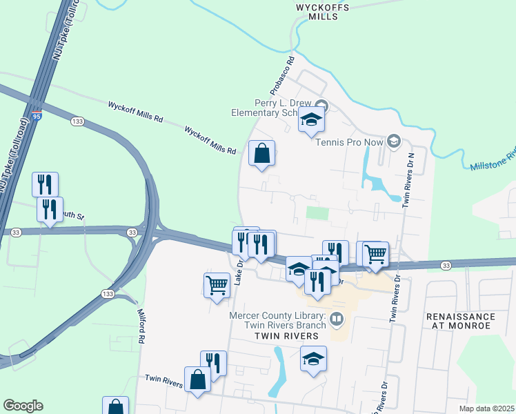 map of restaurants, bars, coffee shops, grocery stores, and more near 426 Bolton Road in East Windsor