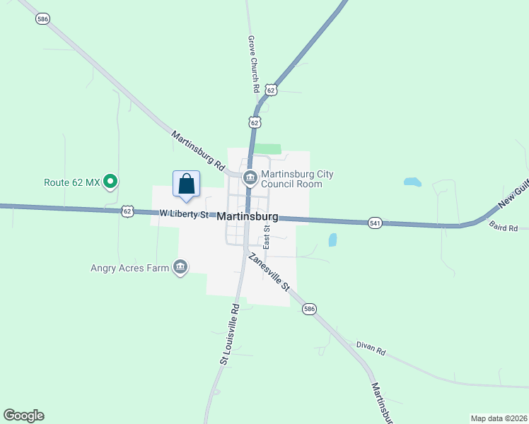 map of restaurants, bars, coffee shops, grocery stores, and more near 125 Pleasant Street in Martinsburg