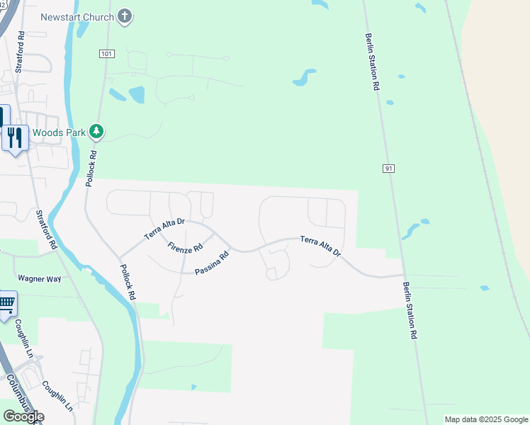 map of restaurants, bars, coffee shops, grocery stores, and more near Prato Court in Delaware