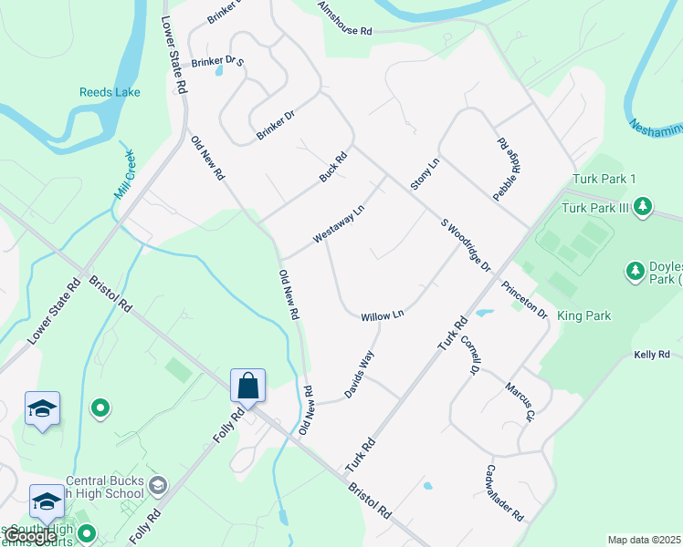 map of restaurants, bars, coffee shops, grocery stores, and more near 157 Willow Lane in Warrington
