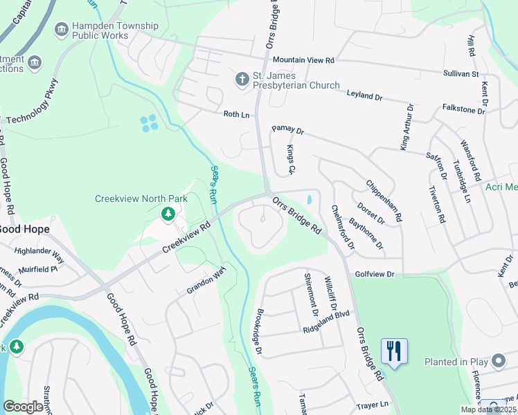 map of restaurants, bars, coffee shops, grocery stores, and more near Nantucket Drive in Mechanicsburg