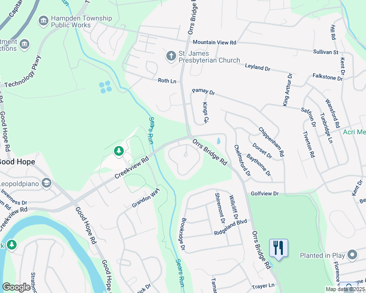 map of restaurants, bars, coffee shops, grocery stores, and more near 4281 Nantucket Drive in Mechanicsburg