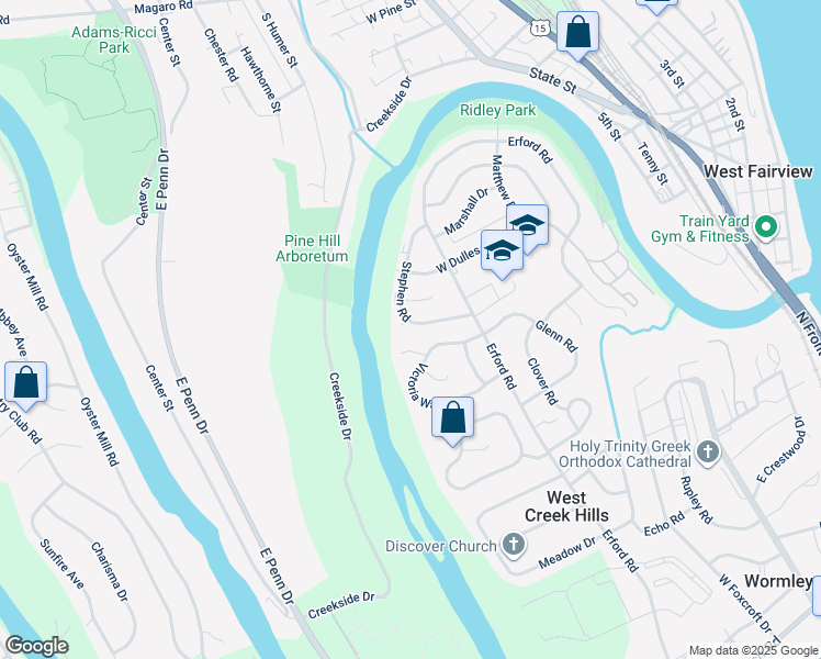 map of restaurants, bars, coffee shops, grocery stores, and more near 16 Stephen Rd in Camp Hill
