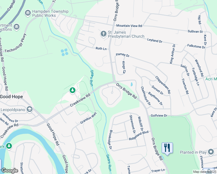 map of restaurants, bars, coffee shops, grocery stores, and more near Nantucket Drive in Mechanicsburg