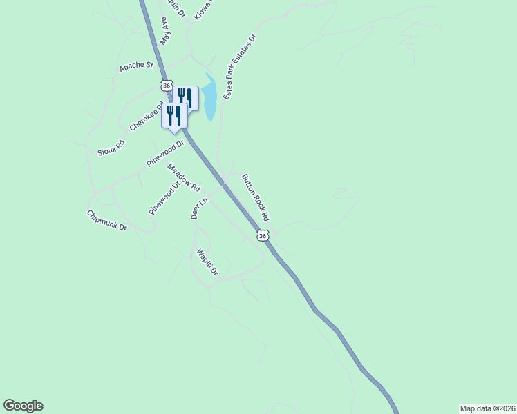 map of restaurants, bars, coffee shops, grocery stores, and more near 127 Button Rock Road in Lyons
