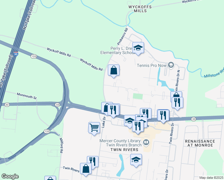 map of restaurants, bars, coffee shops, grocery stores, and more near 426 Bolton Road in East Windsor