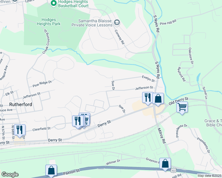 map of restaurants, bars, coffee shops, grocery stores, and more near 7992 Jefferson Street in Hummelstown