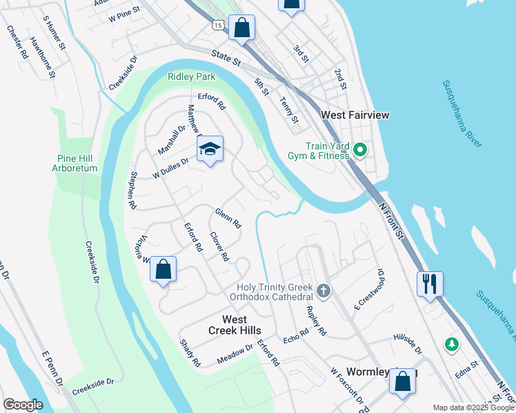 map of restaurants, bars, coffee shops, grocery stores, and more near 848 Erford Rd in Camp Hill