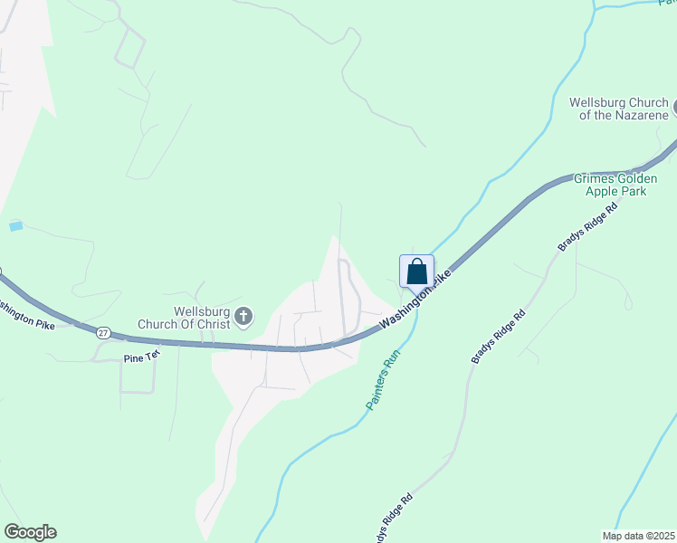map of restaurants, bars, coffee shops, grocery stores, and more near Park Addition in Wellsburg
