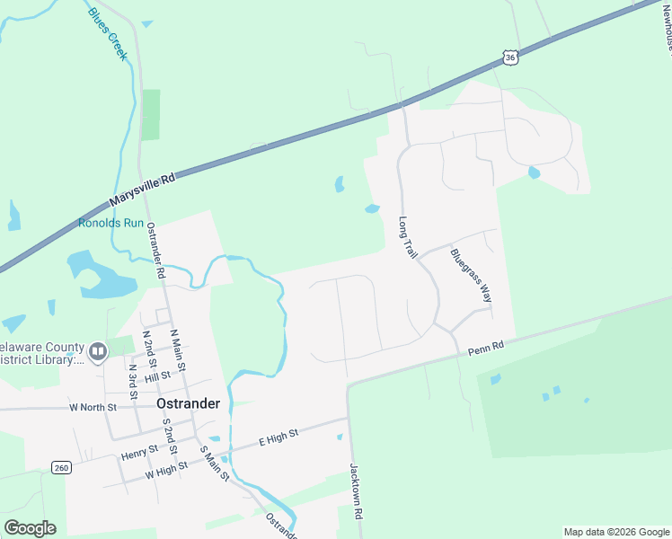 map of restaurants, bars, coffee shops, grocery stores, and more near 360 Ben Curtis Court in Ostrander