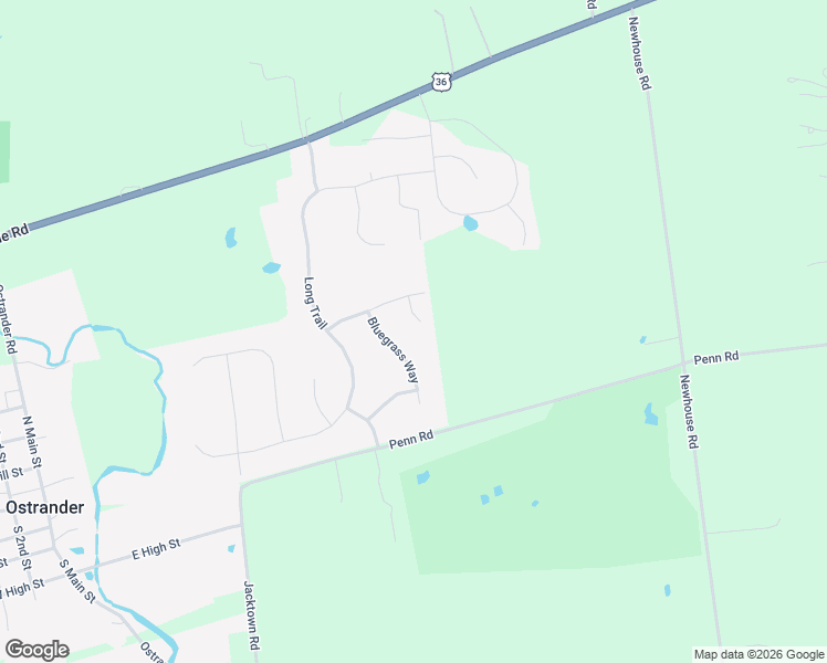 map of restaurants, bars, coffee shops, grocery stores, and more near 231 Bluegrass Way in Ostrander