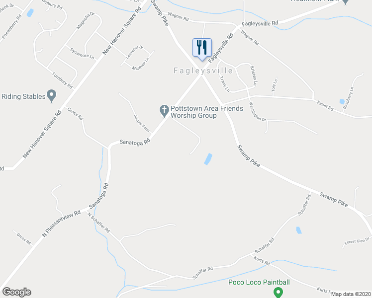 map of restaurants, bars, coffee shops, grocery stores, and more near 2488 Sanatoga Road in Pottstown