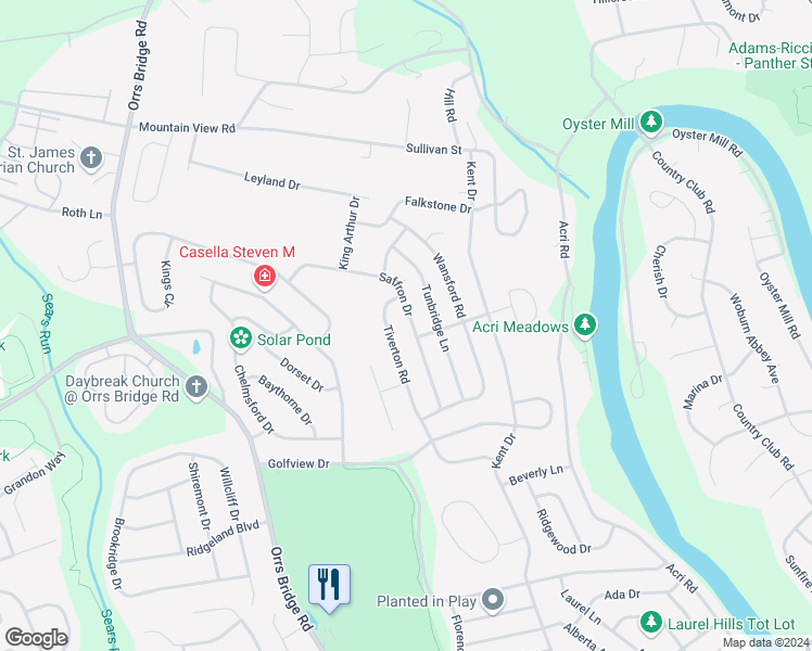 map of restaurants, bars, coffee shops, grocery stores, and more near 1107 Saffron Drive in Mechanicsburg