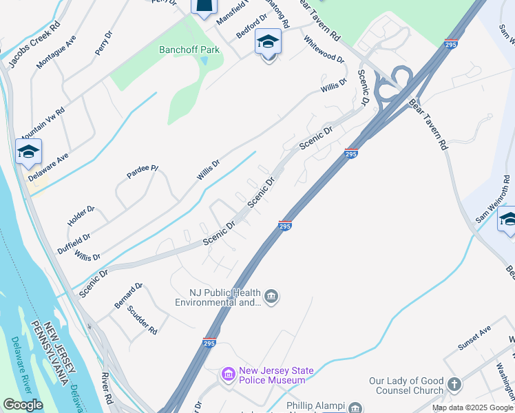 map of restaurants, bars, coffee shops, grocery stores, and more near 2 Devonshire Court in Ewing Township